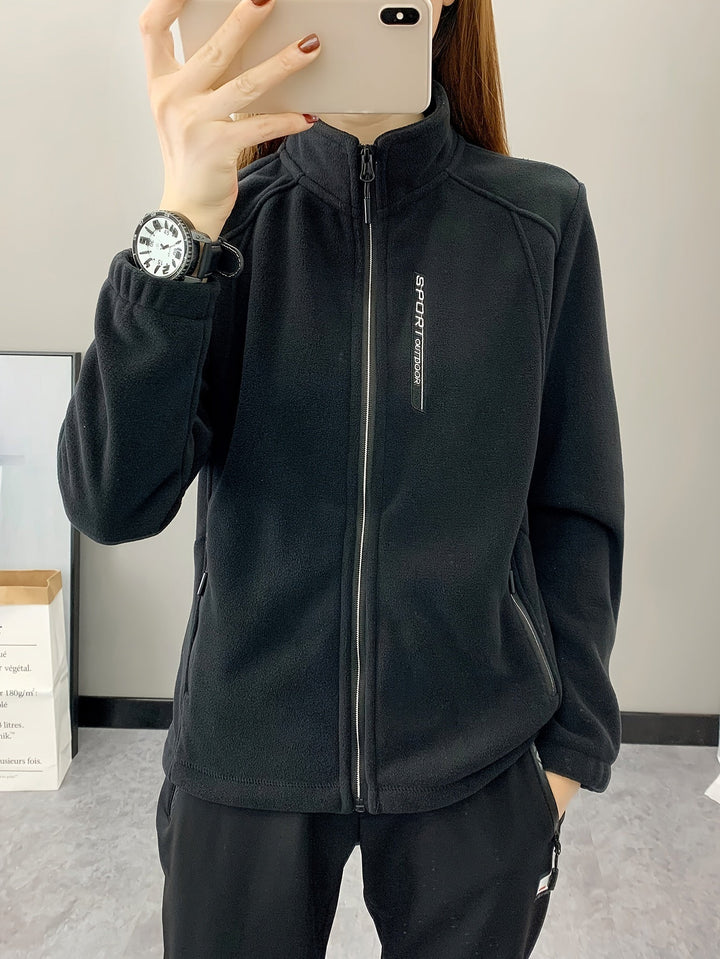 Breathable Fleece Jacket - Aurora-Black-XS-Nora Luxe