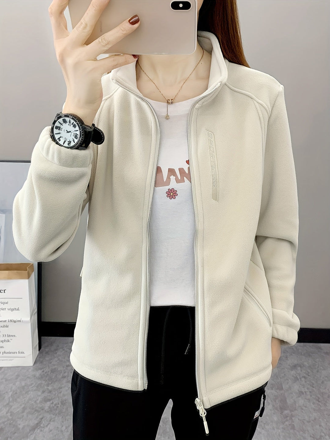 Breathable Fleece Jacket - Aurora-Green-XS-Nora Luxe