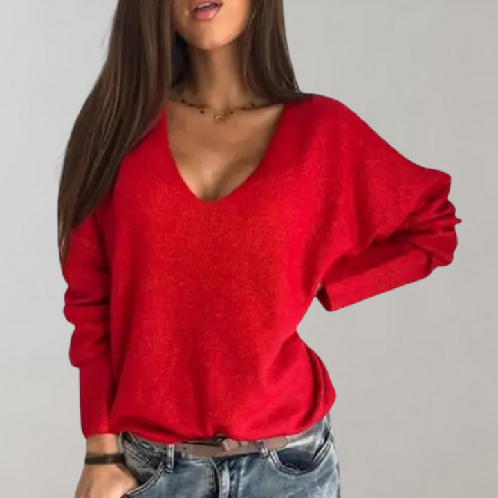 Breathable Ladies Sweater - Skye-Red-S-Nora Luxe
