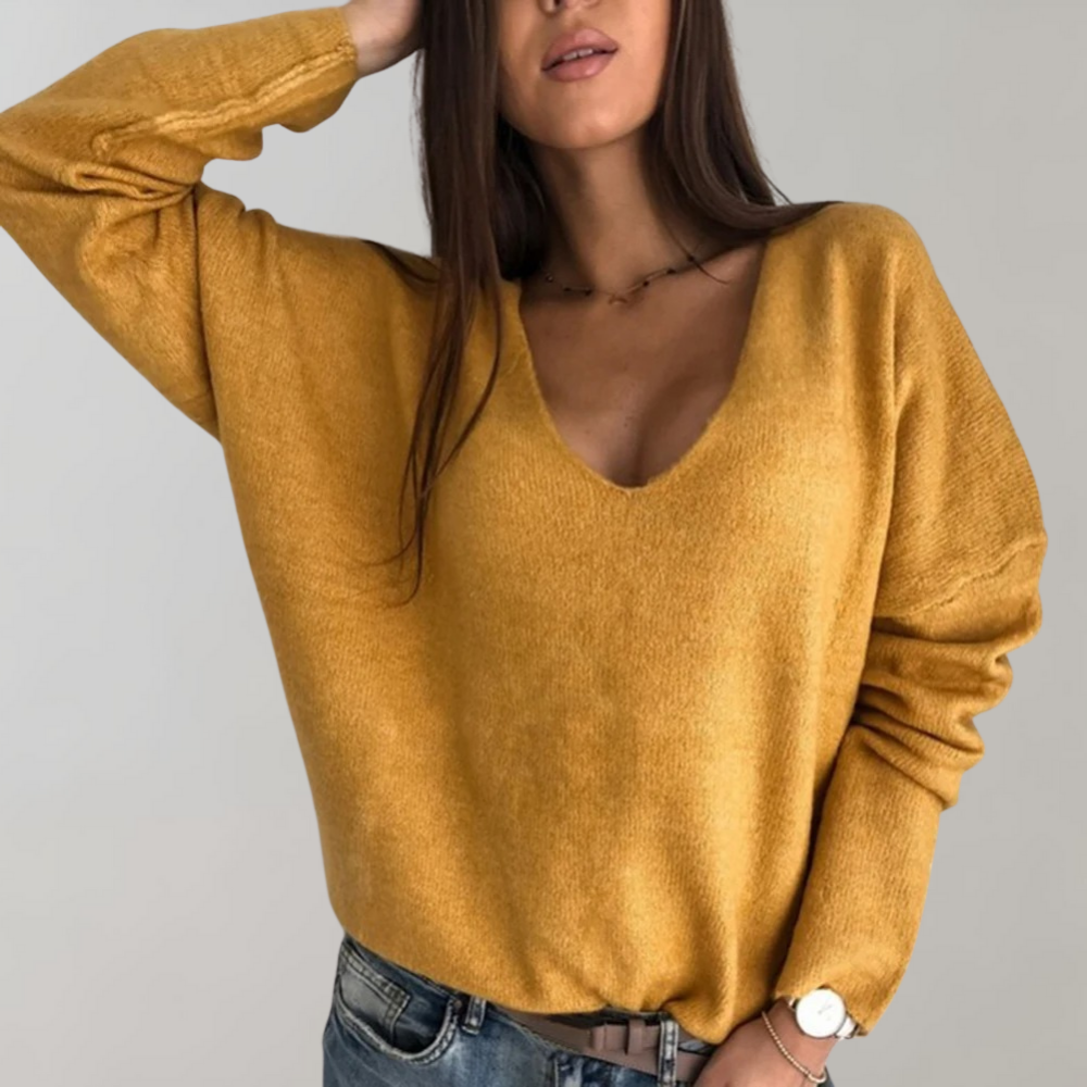 Breathable Ladies Sweater - Skye-Yellow-S-Nora Luxe