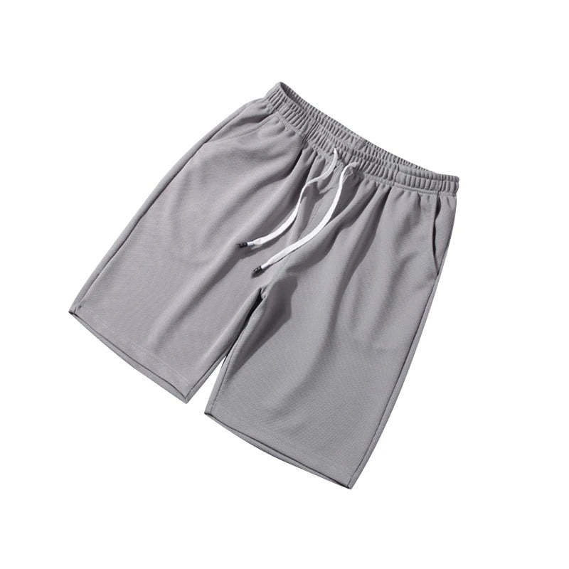 Breathable & lightweight men's leisure shorts for sports & everyday wear – Kiano-Gray-L-Nora Luxe