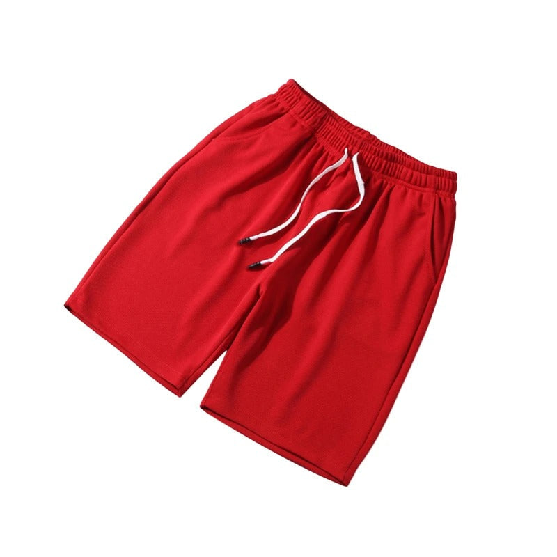 Breathable & lightweight men's leisure shorts for sports & everyday wear – Kiano-Red-L-Nora Luxe