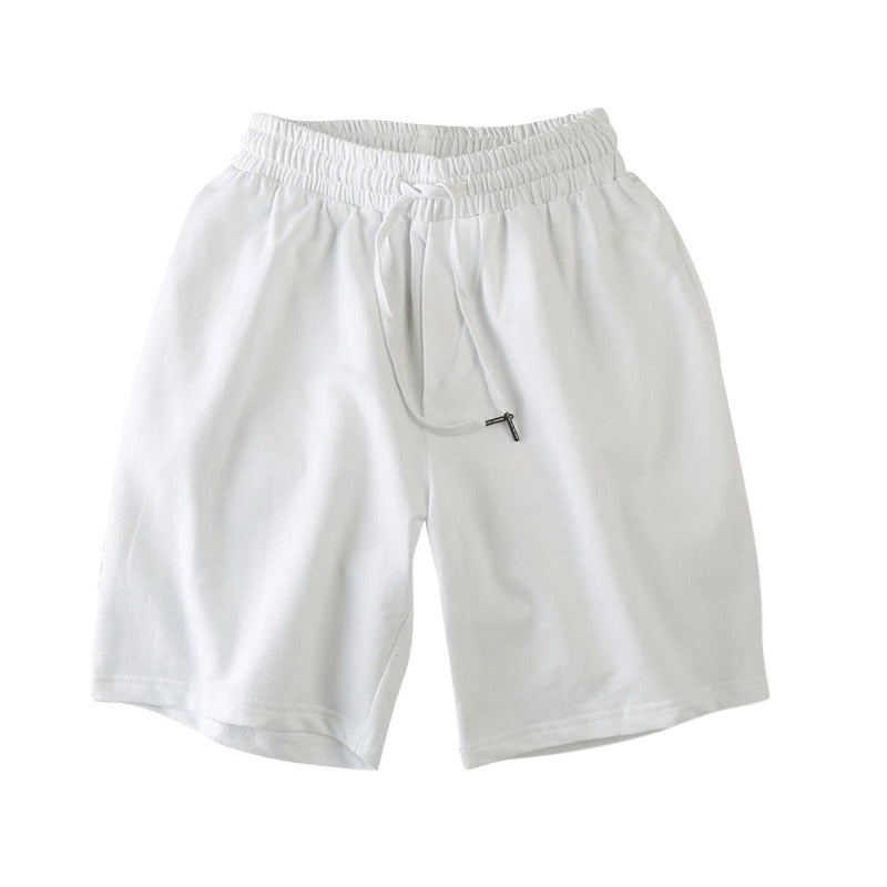 Breathable & lightweight men's leisure shorts for sports & everyday wear – Kiano-White-L-Nora Luxe