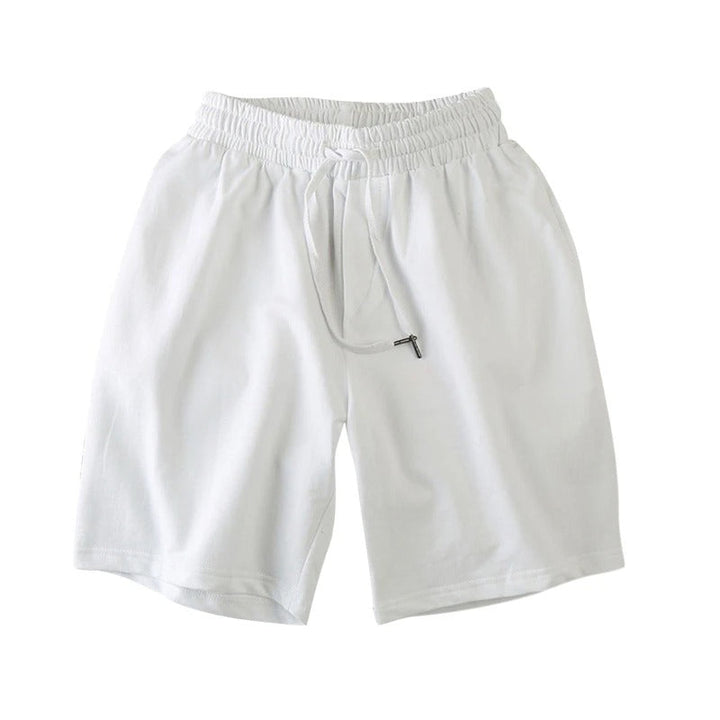 Breathable & lightweight men's leisure shorts for sports & everyday wear – Kiano-White-L-Nora Luxe