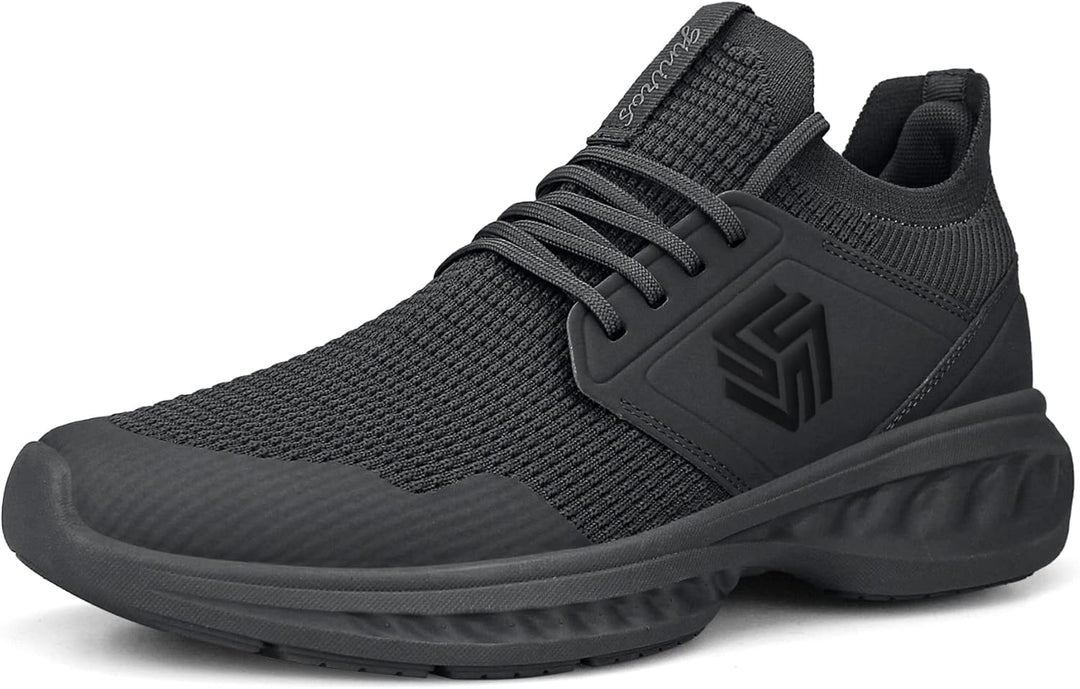 Breathable Men's Running Shoes - FlexiFit-Black-7.0-Nora Luxe