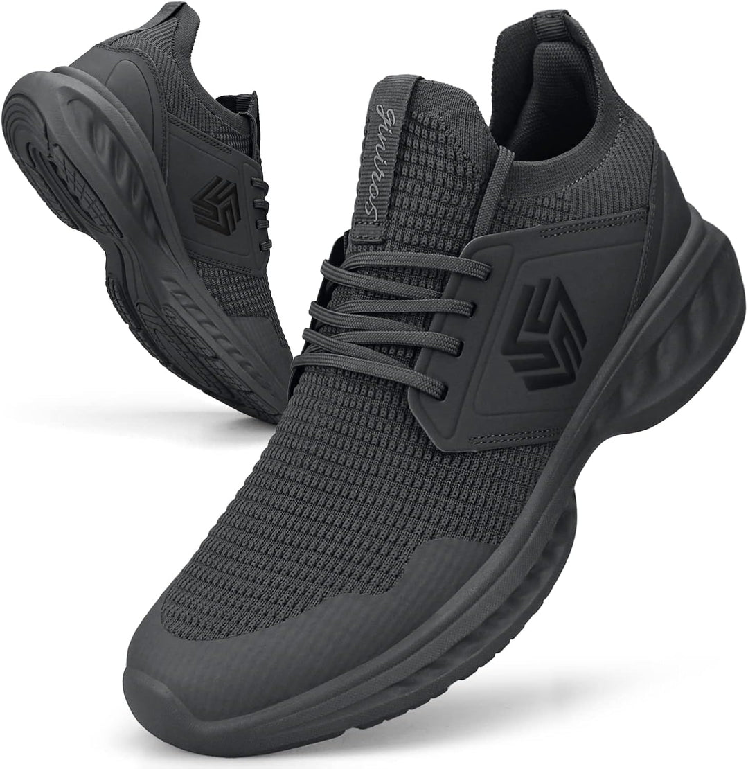 Breathable Men's Running Shoes - FlexiFit-Black-7.0-Nora Luxe