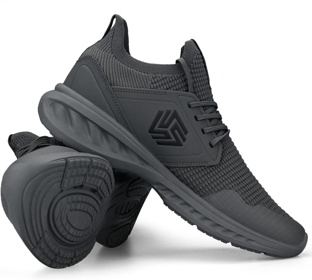 Breathable Men's Running Shoes - FlexiFit-Black-7.0-Nora Luxe
