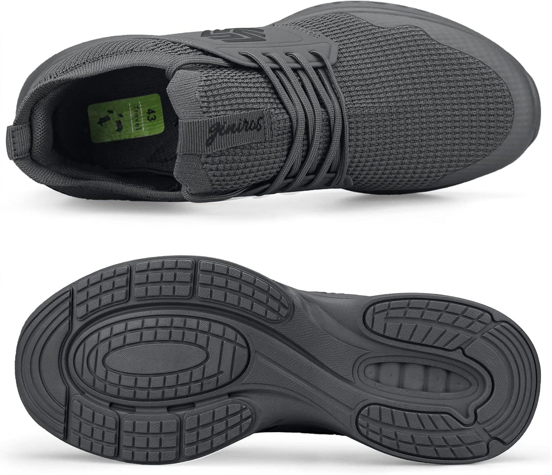 Breathable Men's Running Shoes - FlexiFit-Black-7.0-Nora Luxe