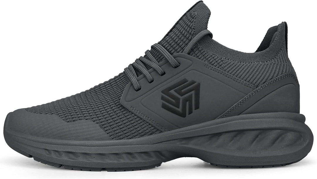 Breathable Men's Running Shoes - FlexiFit-Black-7.0-Nora Luxe