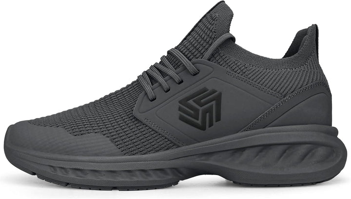 Breathable Men's Running Shoes - FlexiFit-Black-7.0-Nora Luxe