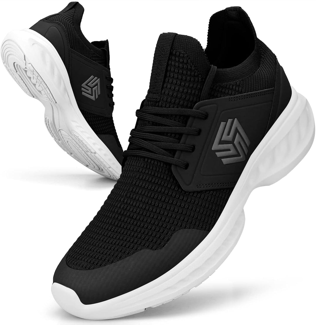 Breathable Men's Running Shoes - FlexiFit-Black-7.0-Nora Luxe