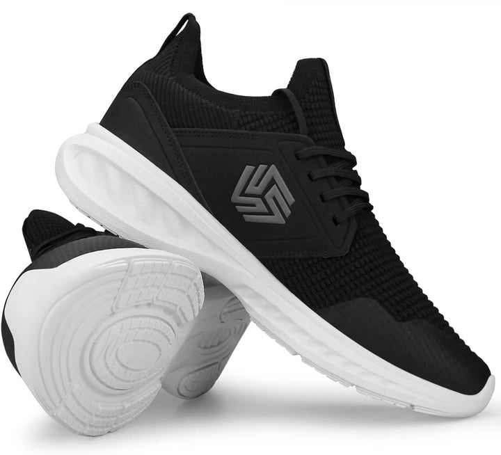 Breathable Men's Running Shoes - FlexiFit-Black-7.0-Nora Luxe