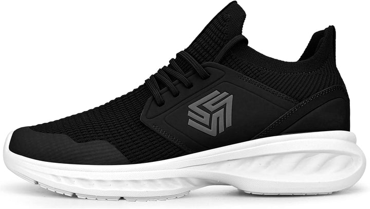 Breathable Men's Running Shoes - FlexiFit-Black-7.0-Nora Luxe