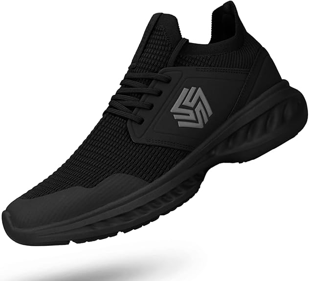Breathable Men's Running Shoes - FlexiFit-Black-7.0-Nora Luxe