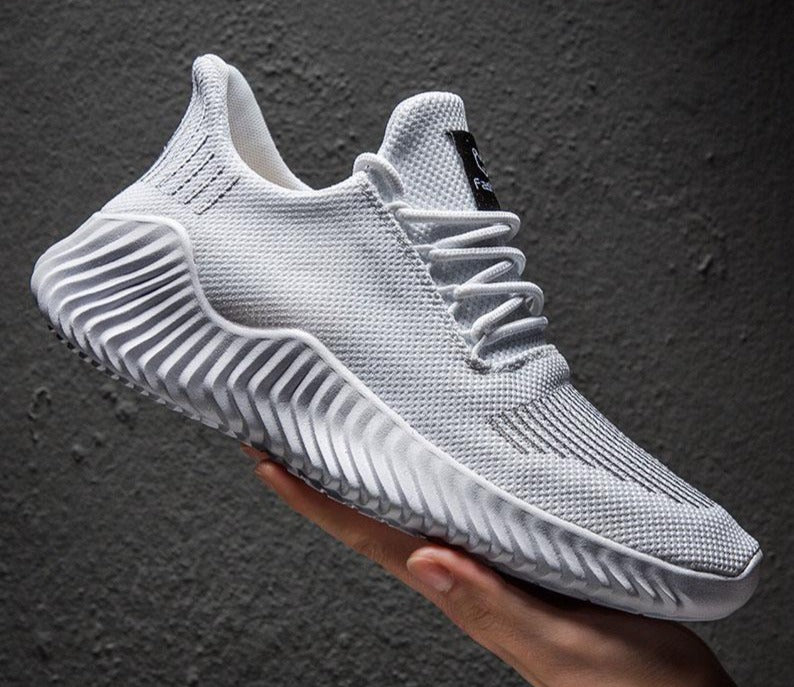 Breathable men's running sneakers with mesh upper – Niko-White-6-Nora Luxe