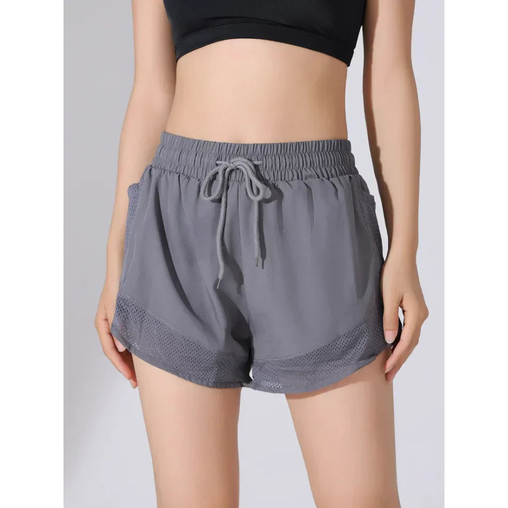 Breathable & Quick-drying High-Waist Fitness Shorts for Women – Mira-Gray-S-Nora Luxe