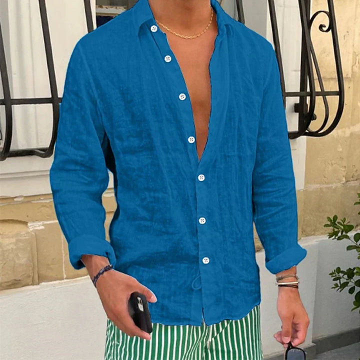 Breathable & Relaxed Fit Summer Shirt for Men – Taro-Blue-S-Nora Luxe