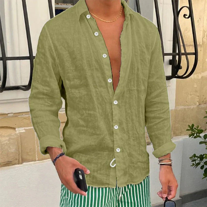 Breathable & Relaxed Fit Summer Shirt for Men – Taro-Green-S-Nora Luxe