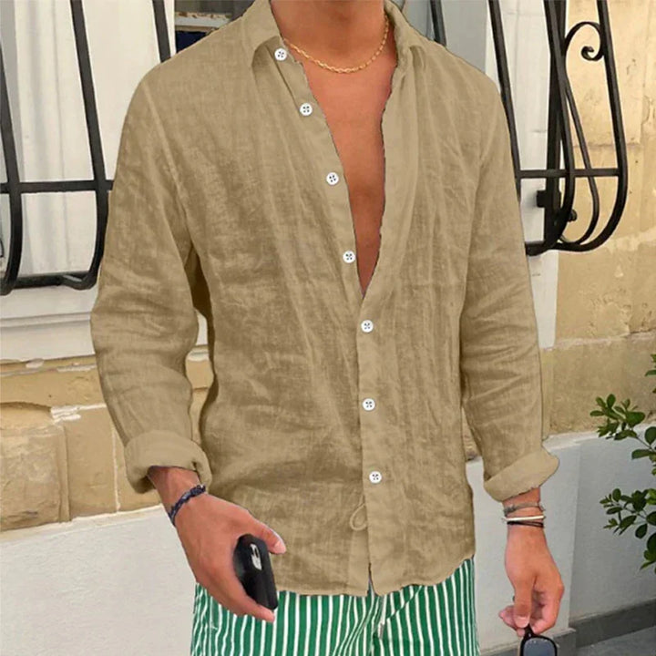 Breathable & Relaxed Fit Summer Shirt for Men – Taro-Khaki-S-Nora Luxe