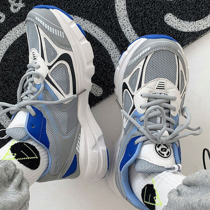 Breathable Sneakers for Sports and Active Lifestyle - Aiden-Gray-blue-3.5-Nora Luxe