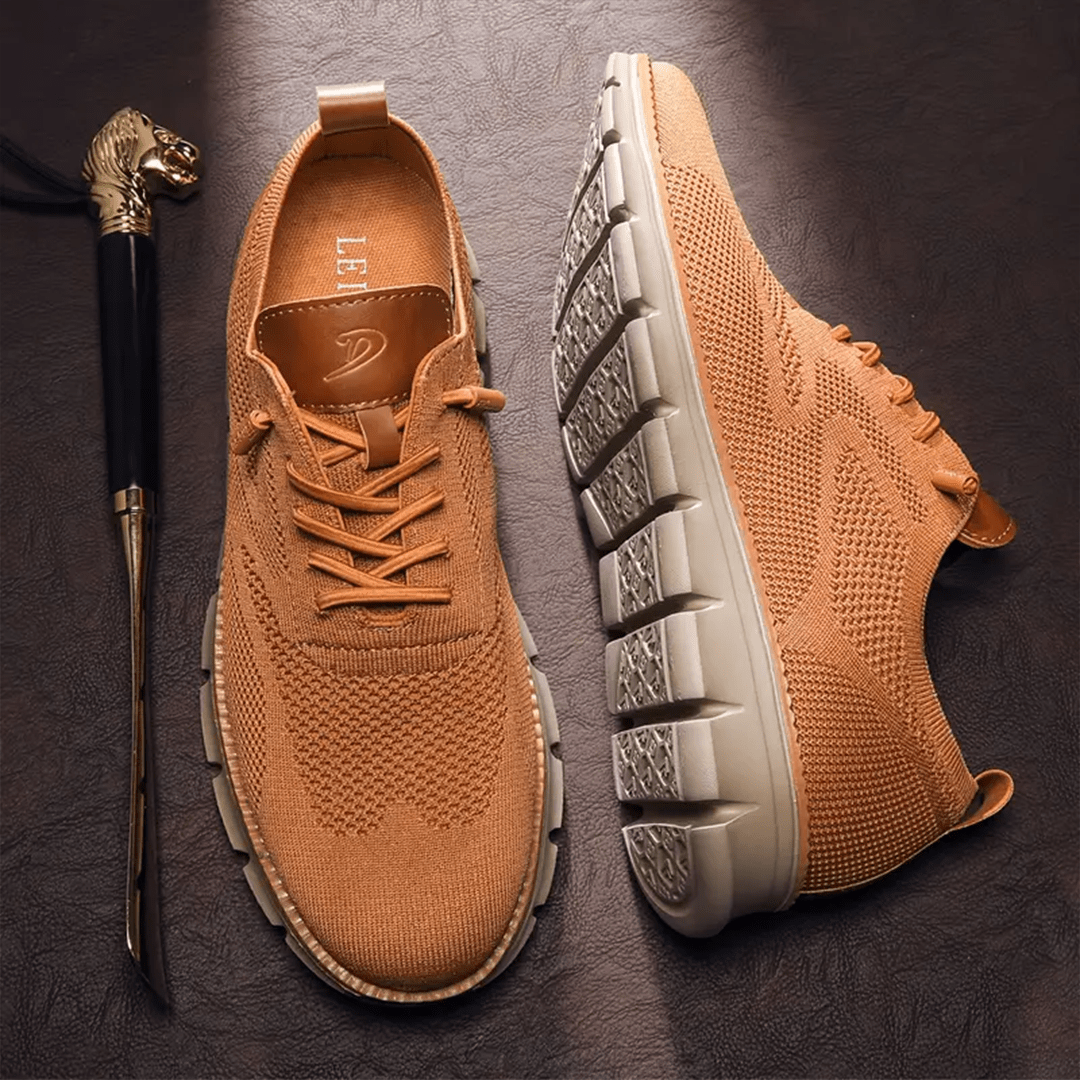 Breathable & Ultra-Comfortable Men's Sneakers in Minimalist Design – Elias-Light brown-5.5-Nora Luxe