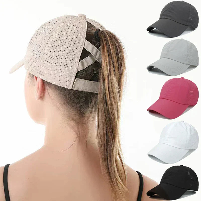 Breathable unisex sports baseball cap made of mesh with adjustable fit – AeroCap-Grey-Nora Luxe