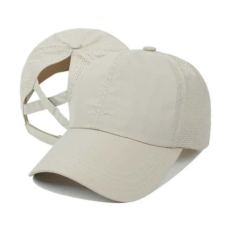Breathable unisex sports baseball cap made of mesh with adjustable fit – AeroCap-Grey-Nora Luxe