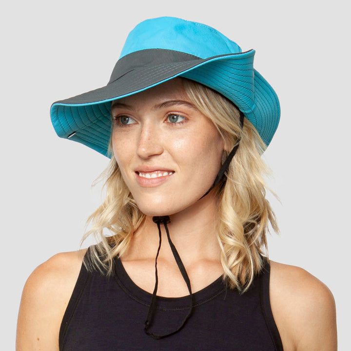 Breathable UV Protection Women's Sun Hat Foldable with Ponytail Opening – Liane (Buy 1, Get 1 FREE)-Blue-Nora Luxe