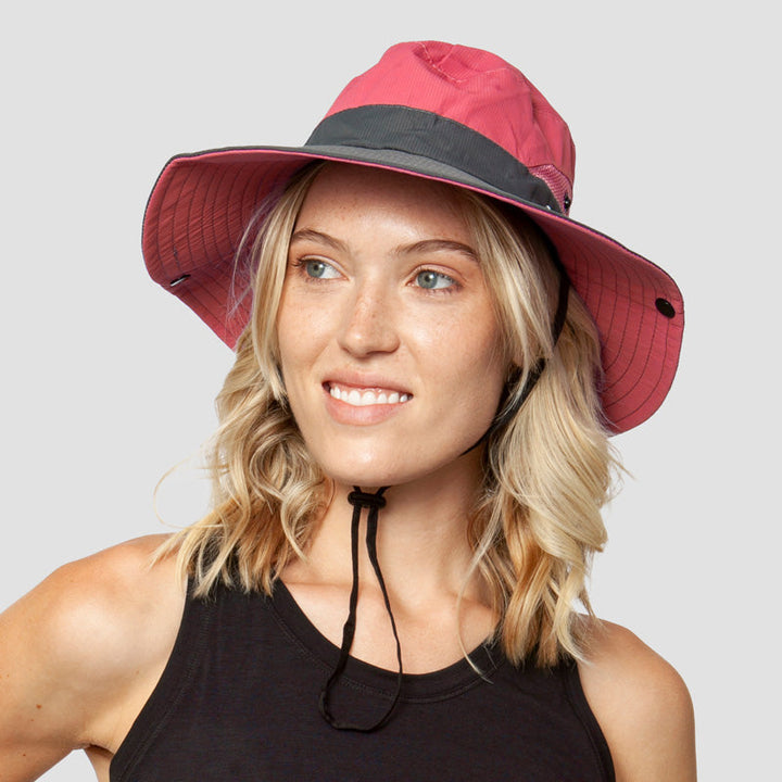 Breathable UV Protection Women's Sun Hat Foldable with Ponytail Opening – Liane (Buy 1, Get 1 FREE)-Red-Nora Luxe