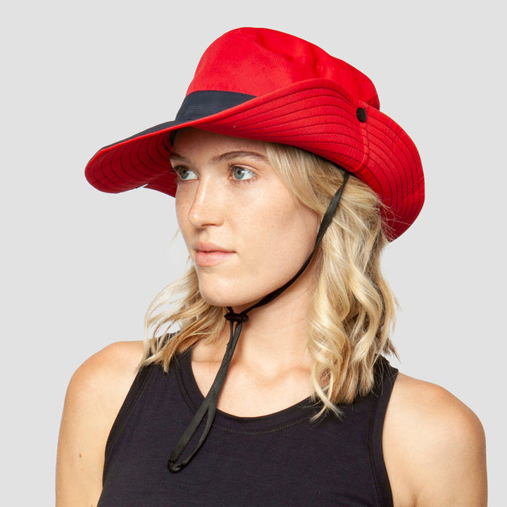 Breathable UV Protection Women's Sun Hat Foldable with Ponytail Opening – Liane (Buy 1, Get 1 FREE)-Red-Nora Luxe