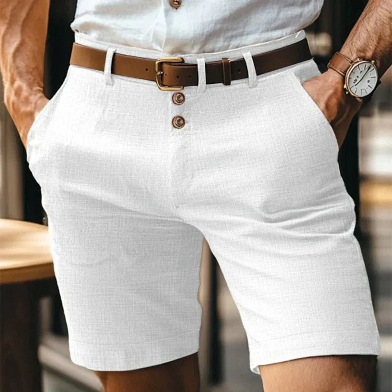 Breathable & Vintage Slim-Fit Summer Shorts for Men – Lennart-White-S-Nora Luxe