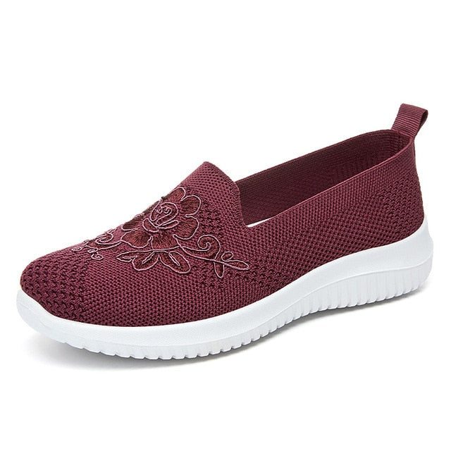 BreezeWalk Sandal | Breathable Ladies' Sandal with Embroidery-Purple-3.5-Nora Luxe