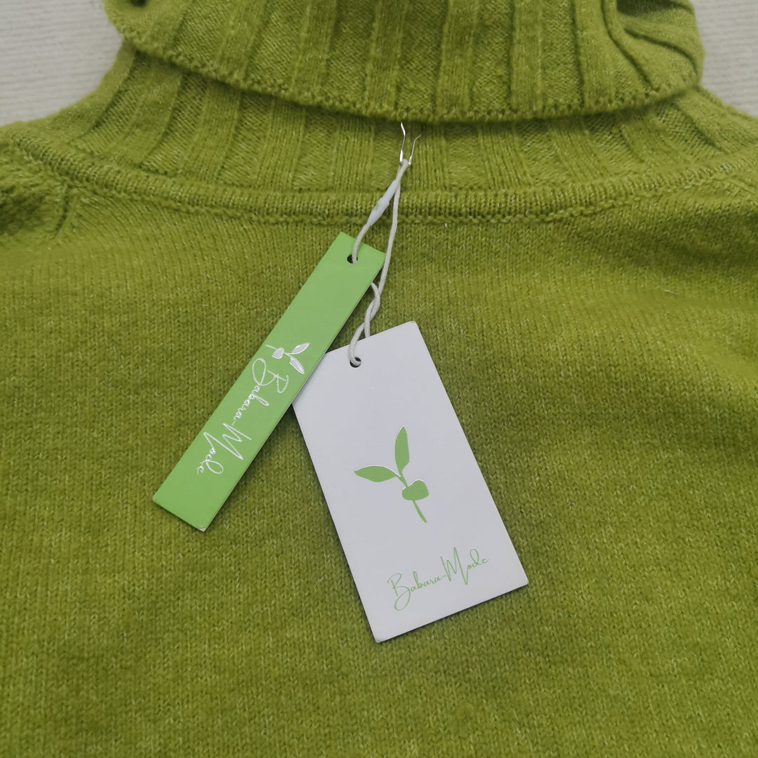 Bright Green, Oversized Knitted Turtleneck - HerbstGlanz-S (4-6)-Nora Luxe