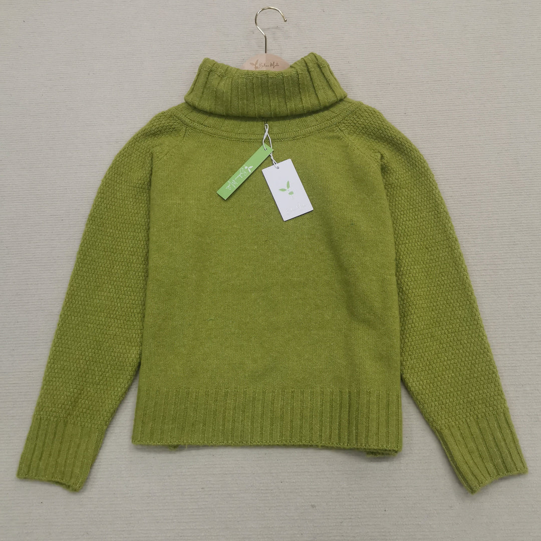Bright Green, Oversized Knitted Turtleneck - HerbstGlanz-S (4-6)-Nora Luxe