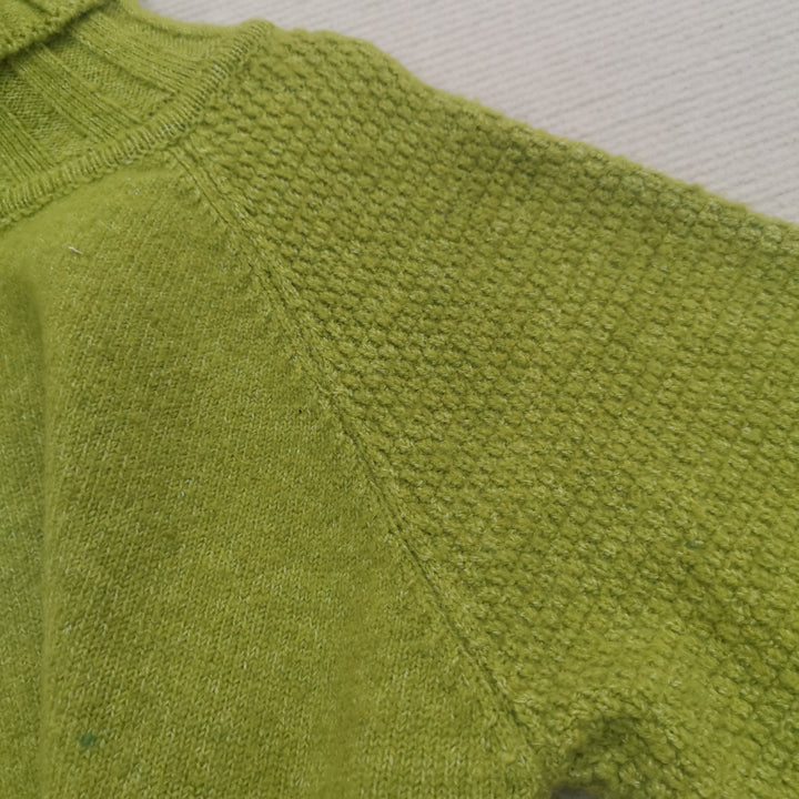 Bright Green, Oversized Knitted Turtleneck - HerbstGlanz-S (4-6)-Nora Luxe