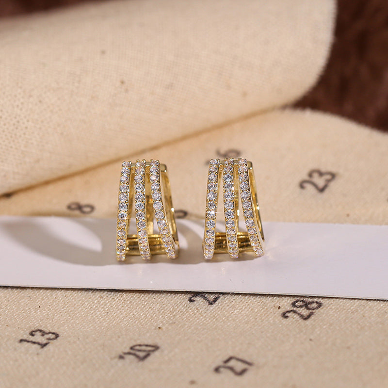 Brilliant Earrings | Dazzling Statement Jewellery-Crystallized Gold-Nora Luxe
