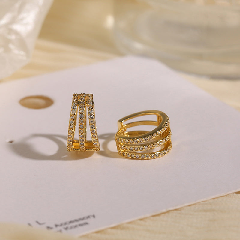 Brilliant Earrings | Dazzling Statement Jewellery-Crystallized Gold-Nora Luxe