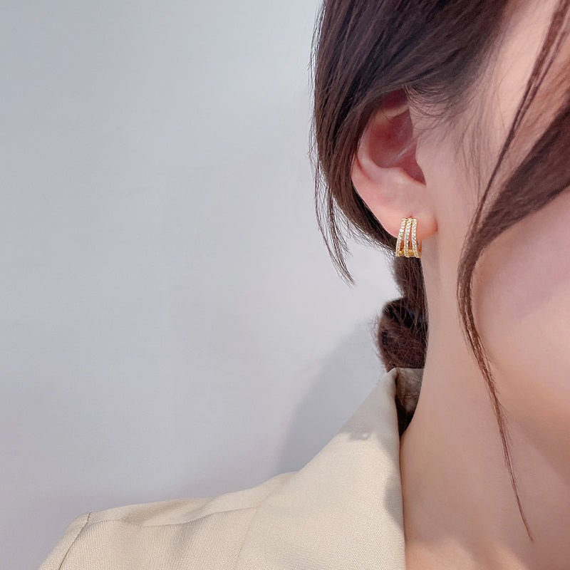 Brilliant Earrings | Dazzling Statement Jewellery-Crystallized Gold-Nora Luxe