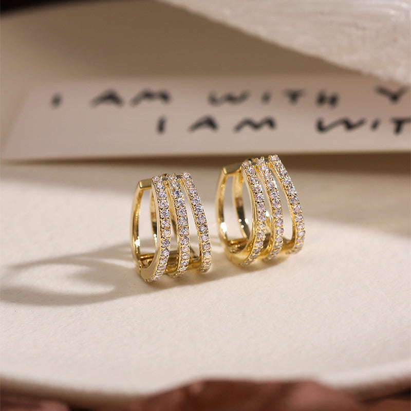 Brilliant Earrings | Dazzling Statement Jewellery-Crystallized Gold-Nora Luxe