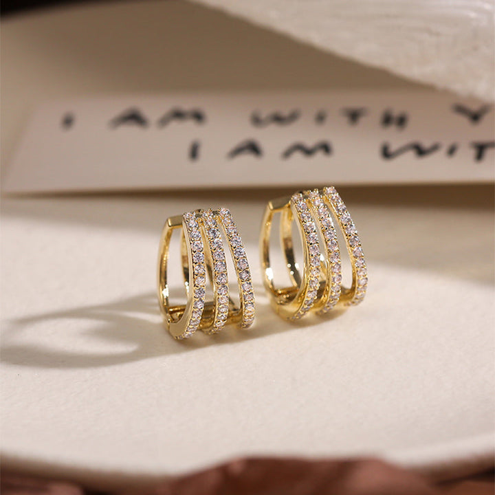 Brilliant Earrings | Dazzling Statement Jewellery-Crystallized Gold-Nora Luxe