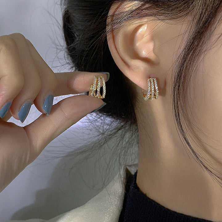 Brilliant Earrings | Dazzling Statement Jewellery-Crystallized Gold-Nora Luxe