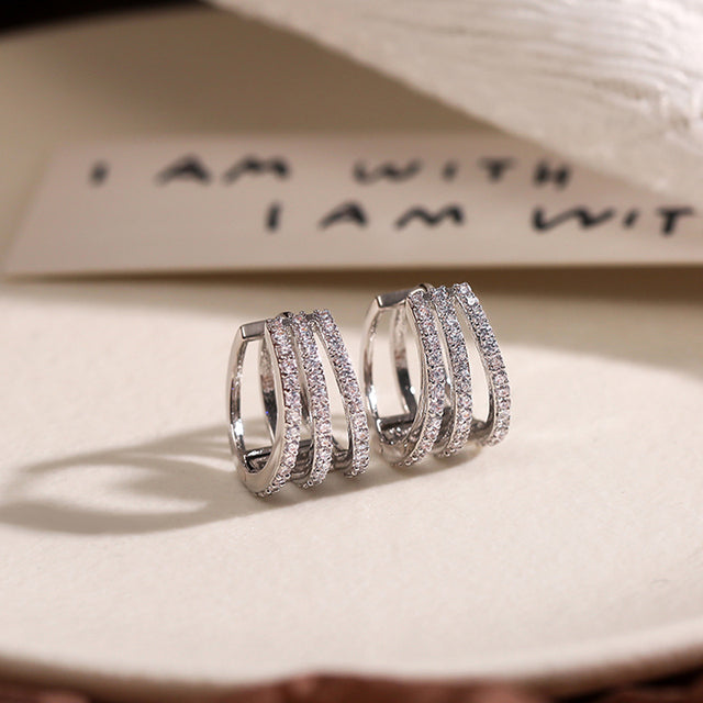 Brilliant Earrings | Dazzling Statement Jewellery-Crystallized Silver-Nora Luxe