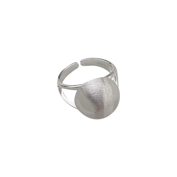 Brushed Silver Half Dome Ring - Lucienne-Nora Luxe