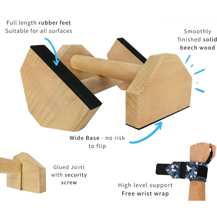 Calisthenics Wooden Parallettes Bars-Nora Luxe