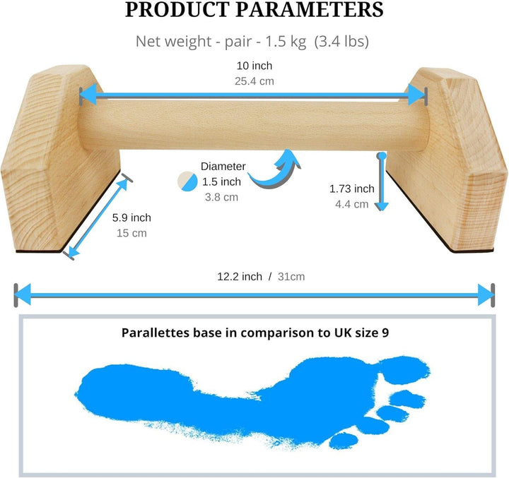 Calisthenics Wooden Parallettes Bars-Nora Luxe