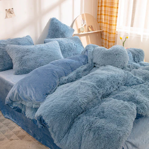 Candy-Colored Soft Duvet Cover - FluffCandy-Blue-59.06 inches bed-Nora Luxe