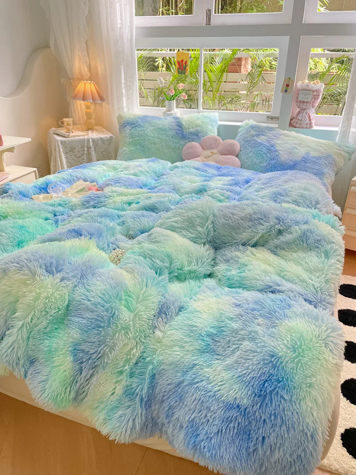Candy-Colored Soft Duvet Cover - FluffCandy-Dark Gray-59.06 inches bed-Nora Luxe