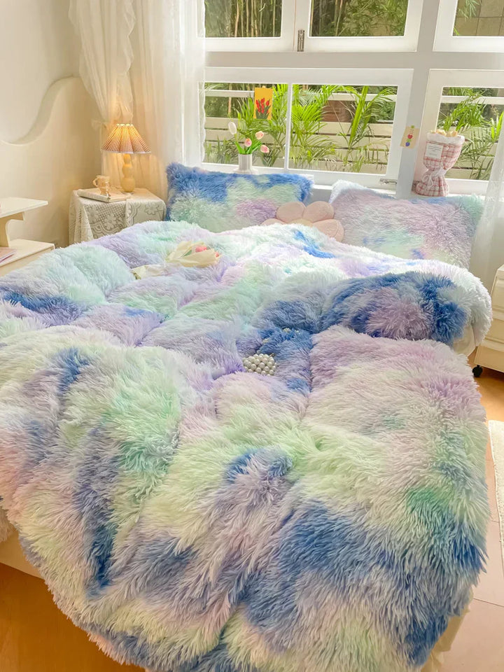 Candy-Colored Soft Duvet Cover - FluffCandy-Dark Gray-59.06 inches bed-Nora Luxe