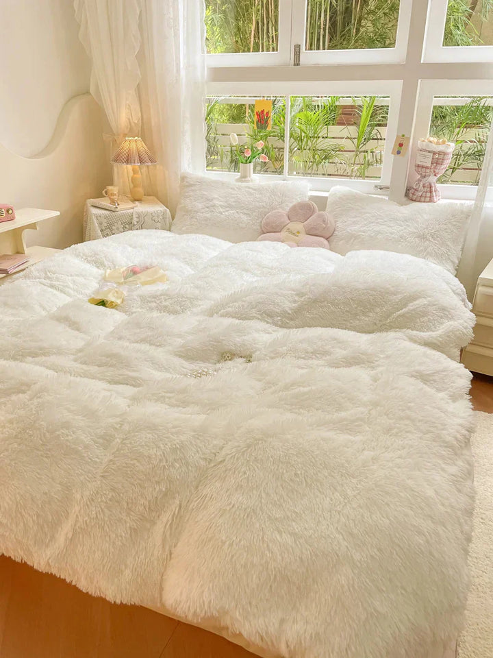 Candy-Colored Soft Duvet Cover - FluffCandy-Dark Gray-59.06 inches bed-Nora Luxe