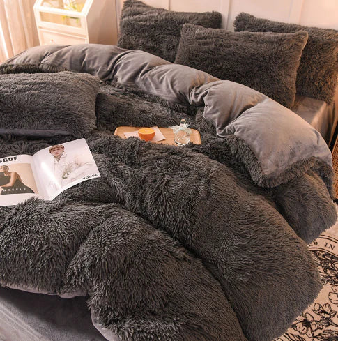 Candy-Colored Soft Duvet Cover - FluffCandy-Dark Gray-59.06 inches bed-Nora Luxe